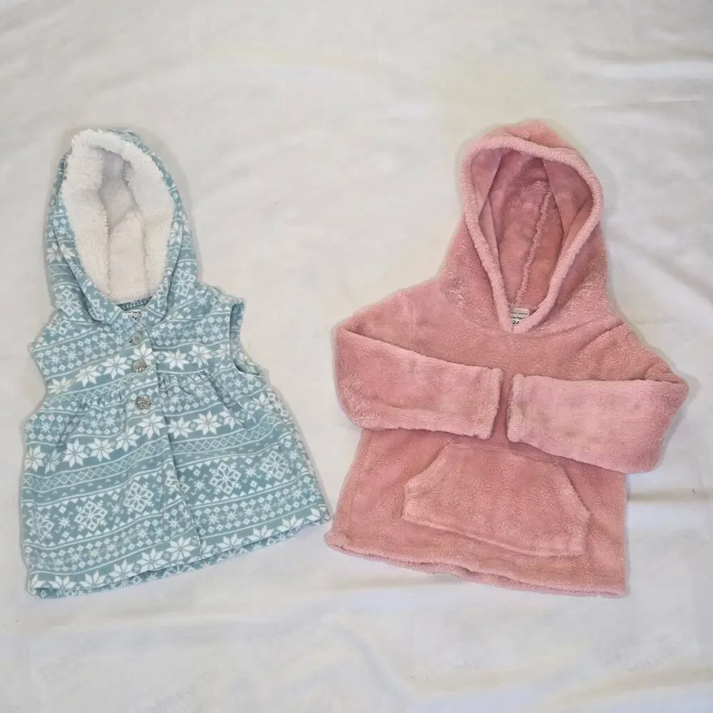 Carter's Bundle Of Two Toddler Girls Hooded Vest & Pullover.